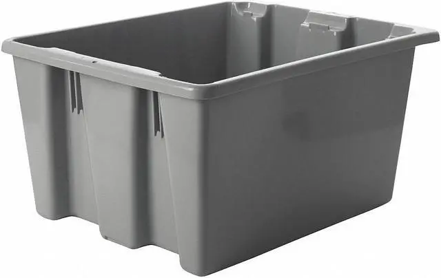 Alt view image 2 of 7 - RUBBERMAID FG172100GRAY Gray Stack and Nest Bin, 19-1/2"L x 15-1/2"W x 10"H
