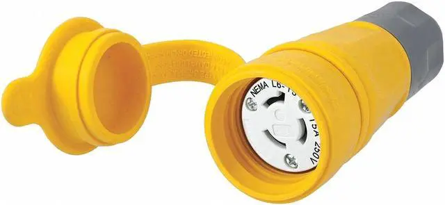 Main image of HUBBELL WIRING DEVICE-KELLEMS HBL25W49 Watertight Locking Connector, L6-15R, 15