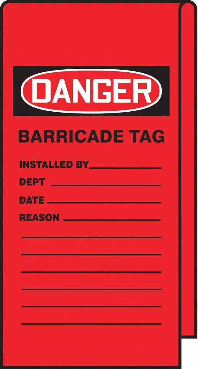 Alt view image 2 of 2 - ACCUFORM TAT116 Wrap 'n Stick™ Tags,Danger Barricade,12x3-1/8in,Vinyl,25/PK