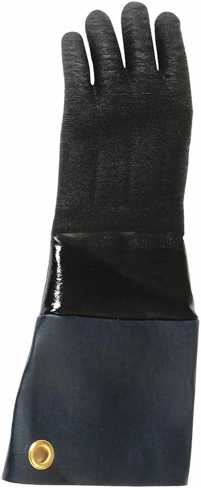 Alt view image 2 of 2 - San Jamar T1217 17 in. Rotisserie Neoprene Glove - Black