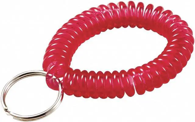 Main image of LUCKY LINE 41070 Wrist Coil Key Ring, Red, Single Color, 10 PK