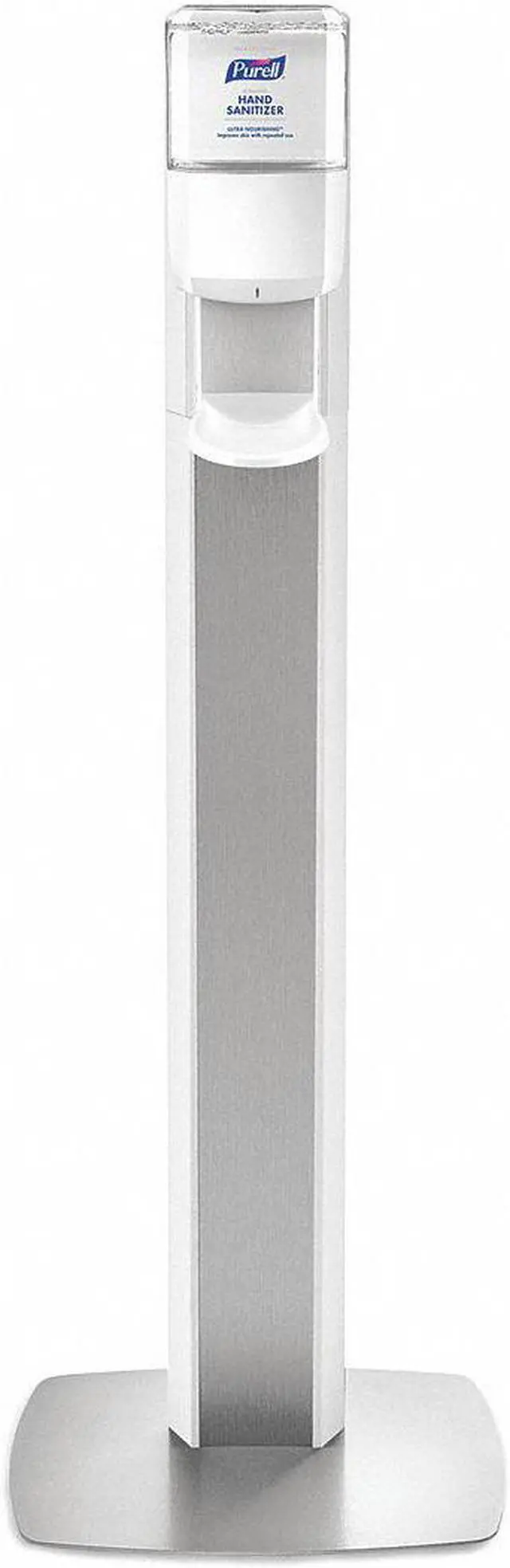 Main image of Purell 7306-DS-SLV Messenger ES6 Silver Panel Floor Stand with Dispenser
