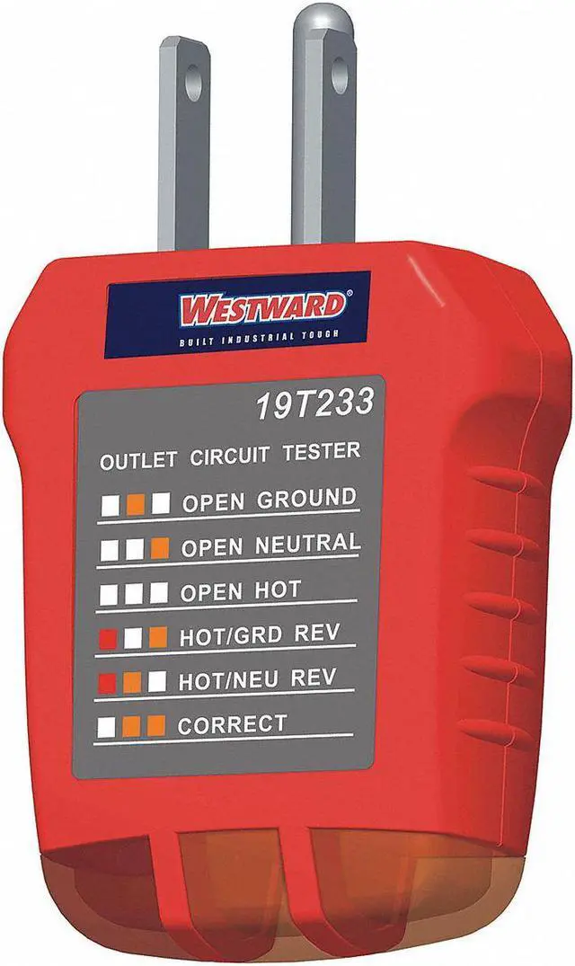 Alt view image 2 of 2 - WESTWARD 19T233 Receptacle Tester,110 to 125VAC