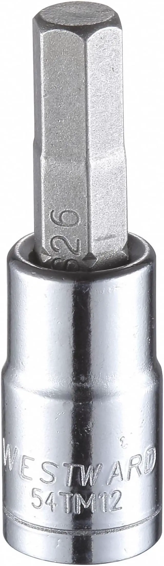 Main image of WESTWARD 54TM12 6mm Tip, Metric Hex Socket Bit, 1-1/2" L