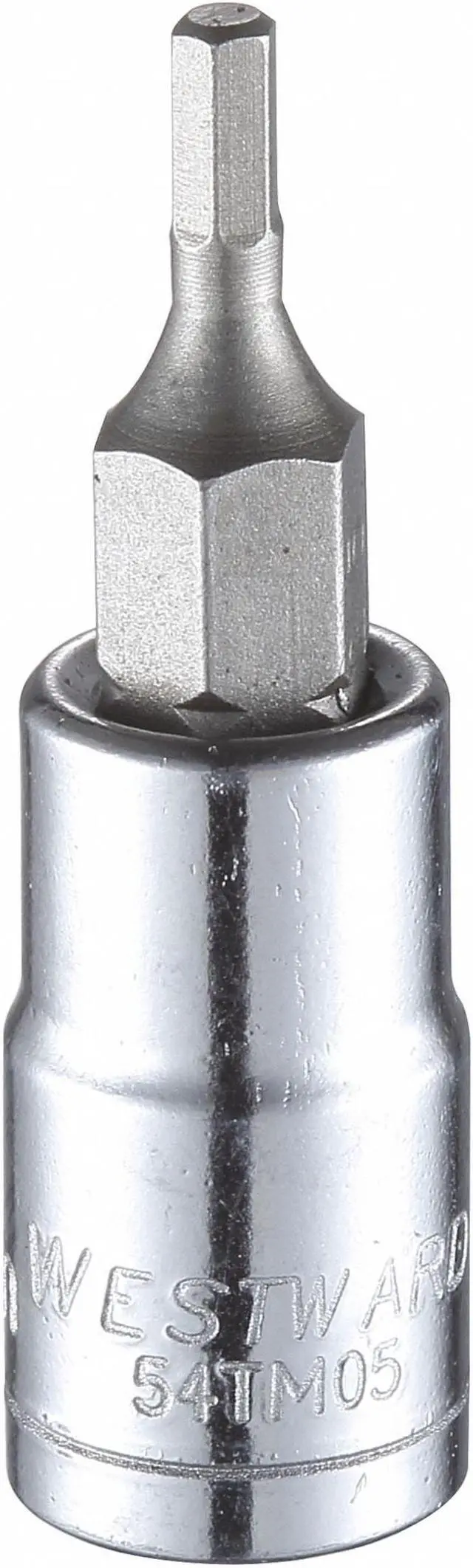 Main image of WESTWARD 54TM05 1/4 in Drive Hex Socket Bit Metric 2.5 mm Tip, 1 3/4 in L