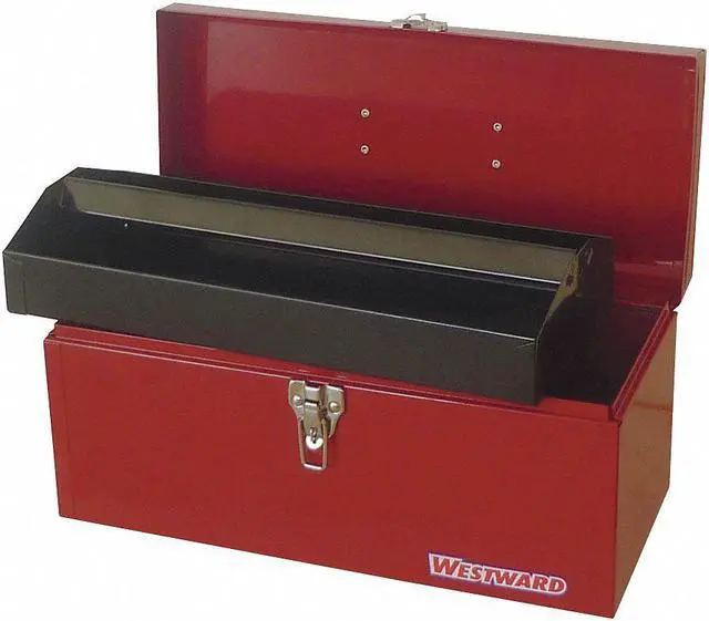 Alt view image 2 of 2 - WESTWARD 36Y011 WESTWARD Tool Box, Steel, Red, 16 in W x 7 in D x 7-1/2 in H
