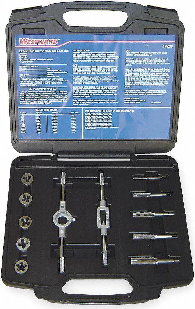 Alt view image 3 of 3 - WESTWARD 1PZ39 Tap/Die Set,12 Pieces