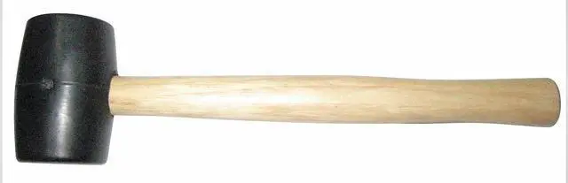 Alt view image 3 of 4 - WESTWARD 6DWK9 2 lb Rubber Mallet, 3 1/2 in Face Dia., 13 3/8 in L Wood Handle