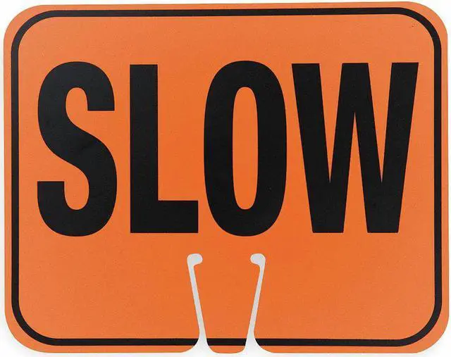 Alt view image 2 of 2 - ZORO SELECT 03-550-S Traffic Cone Sign,Blk/Orng,Slow Traffic