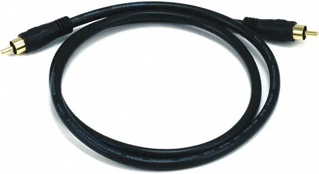 Alt view image 3 of 16 - Monoprice 3ft Coaxial Audio/Video RCA Cable M/M RG59U 75ohm (for S/PDIF, Digital Coax, Subwoofer & Composite Video)