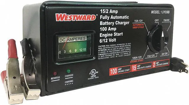 Alt view image 2 of 4 - WESTWARD 1JYU9 Battery Charger, Automatic Boosting, Charging, Maintaining For
