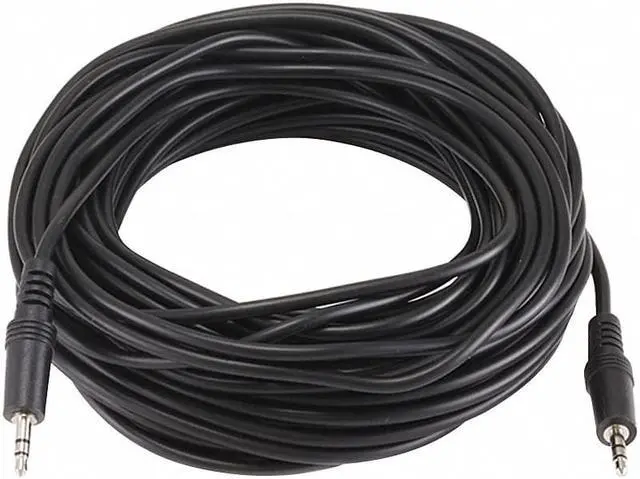 Alt view image 3 of 10 - Monoprice 50ft 3.5mm (1/8") Stereo Male-Male Cable - Black