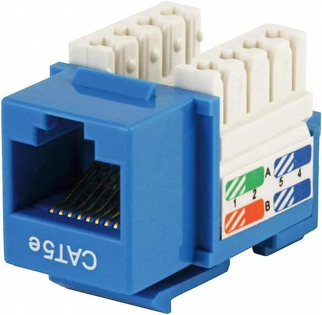 Alt view image 5 of 15 - Monoprice Cat5e Punch Down Keystone Jack for 22-24AWG Solid Wire, Blue