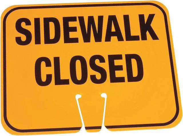 Alt view image 2 of 2 - ZORO SELECT 03-550-SC Traffic Cone Sign,Orange,Sidewalk Closed