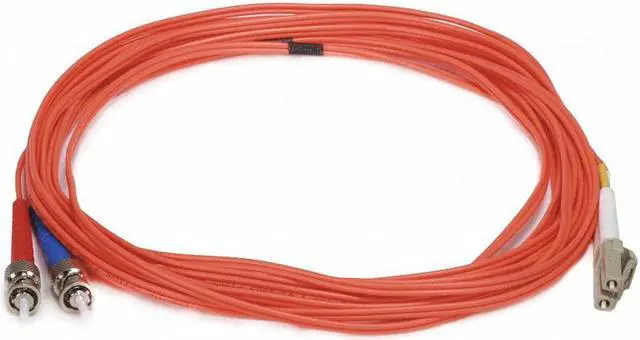Main image of Monoprice Fiber Optic Cable - 5 Meter - Orange | LC to ST OM1, 62.5/125 Type, Multi Mode, Duplex