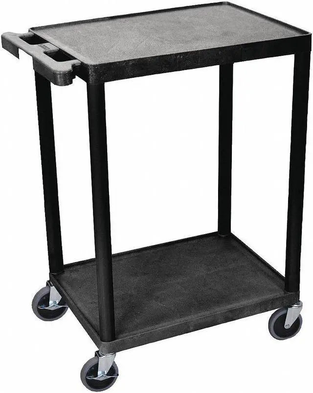Alt view image 2 of 7 - ZORO SELECT STC22-B Utility Cart with Lipped Plastic Shelves, 300 lb Load
