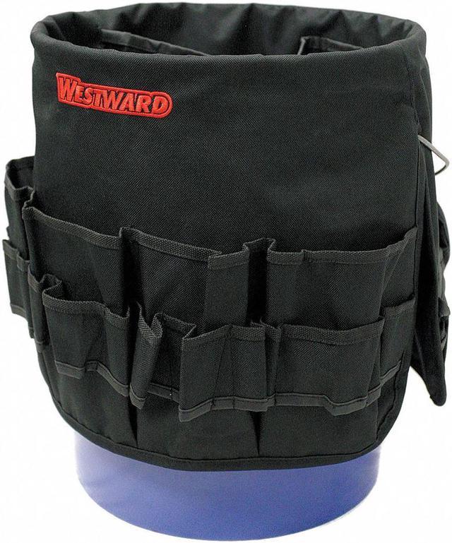 Westward 32PJ51 Bucket Tool Organizer, POLYESTER, Black