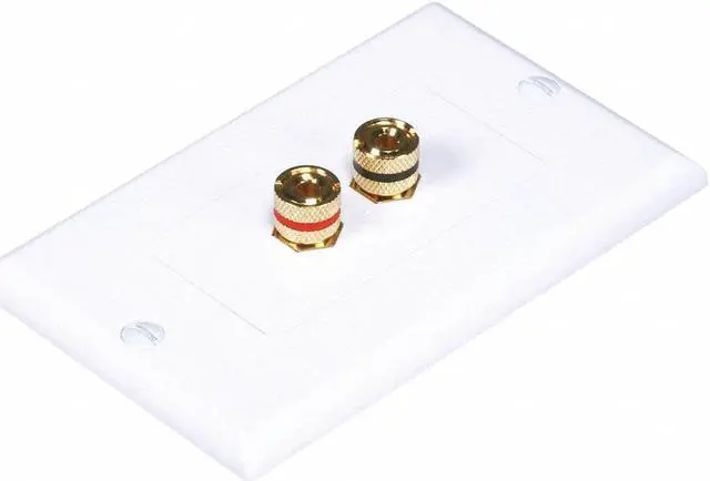 Alt view image 5 of 5 - Monoprice High Quality Banana Binding Post Two-Piece Inset Wall Plate For 1 Speaker | Coupler Type