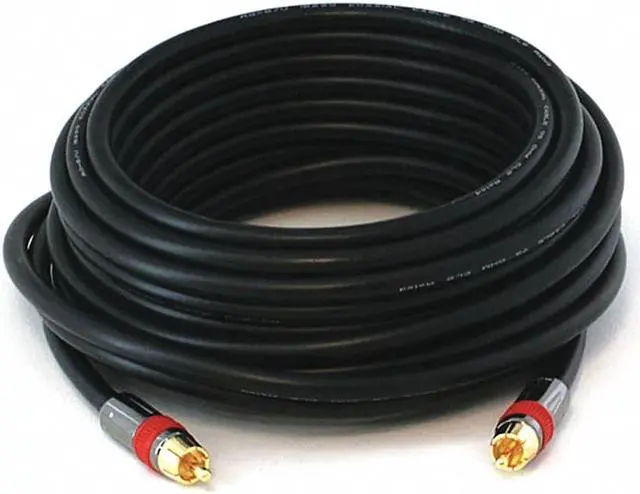Alt view image 4 of 10 - Monoprice High-quality Coaxial Audio/Video Cable - 35 Feet - Black | RCA CL2 Rated, RG6/U 75ohm (for S/PDIF, Digital Coax, Subwoofer & Composite