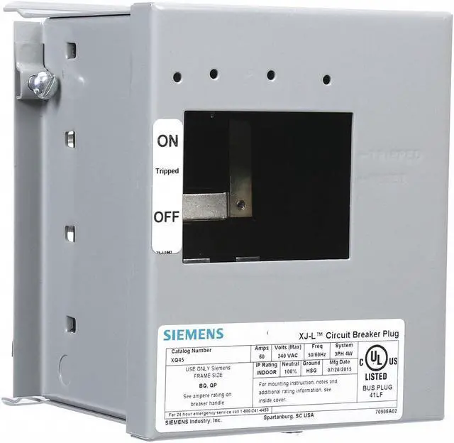 Alt view image 3 of 5 - SIEMENS US2:BPJA6GE Bus Plug Enclosure, 60A, 120/240V AC, XQ, 3 Phase, 4 Wire