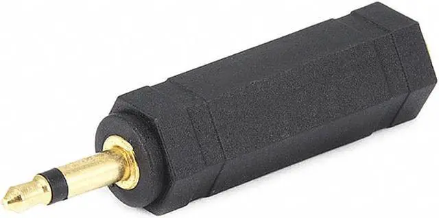 Alt view image 2 of 5 - Monoprice 3.5mm TRS Stereo Plug to 1/4in (6.35mm) TRS Stereo Jack Adapter, Gold Plated