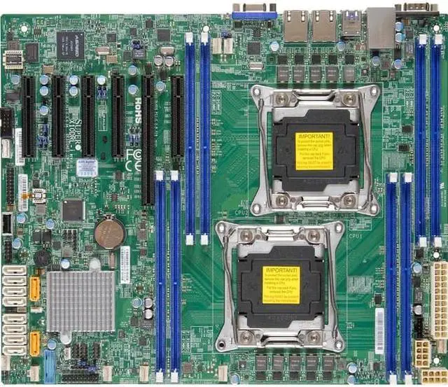 Alt view image 7 of 14 - SUPERMICRO X10DRL-I-B Supermicro X10DRL-I-B Dual LGA2011 Intel C612 DDR4 SATA3 and USB3.0 V and 2GbE ATX Server Motherboard