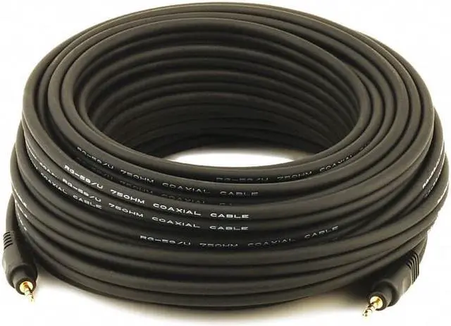 Alt view image 5 of 11 - Monoprice 50ft Premium 3.5mm Stereo Male to 3.5mm Stereo Male 22AWG Cable (Gold Plated) - Black