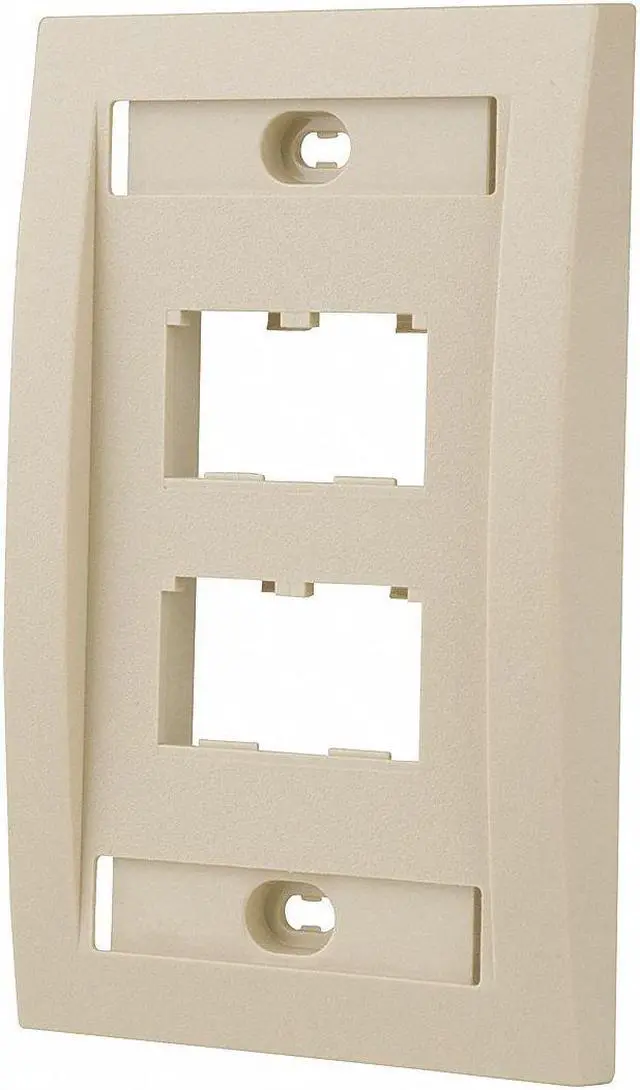 Alt view image 2 of 3 - Panduit Wall Plate,Single Gang,4 Ports,Ivory  CFPE4EIY