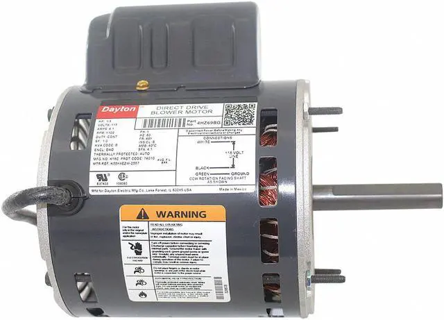 Alt view image 2 of 2 - DAYTON 4HZ69BG Motor,PSC,1/3 HP,1100 RPM,115V,48Y,OAO