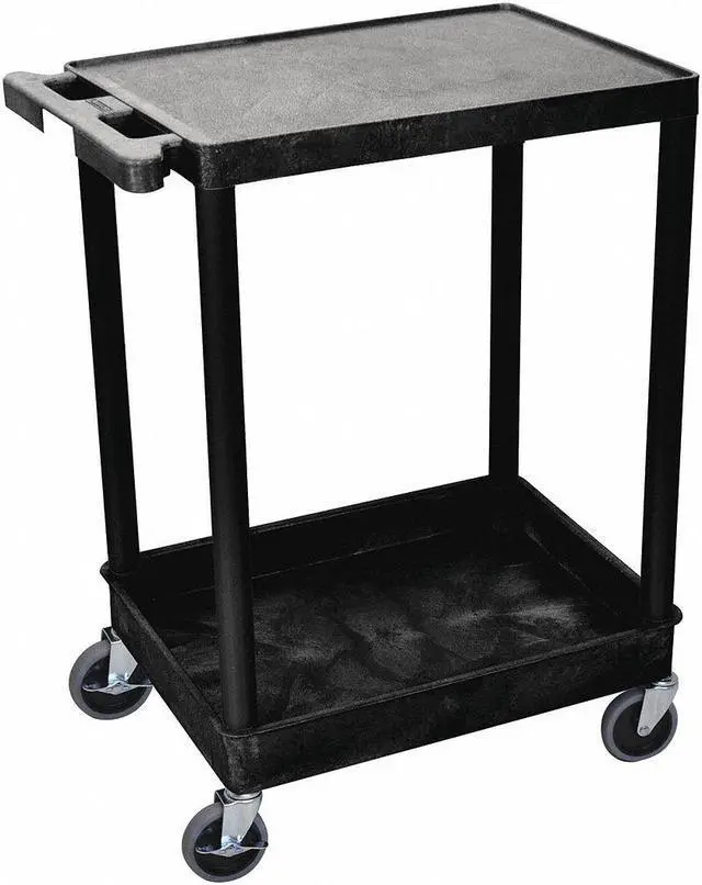 Alt view image 7 of 9 - Luxor STC21-B - Flat Top and Tub Bottom Shelf Cart