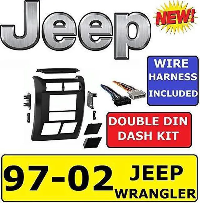 Alt view image 2 of 13 - Metra - 956549 - 1997-2002 Jeep Wrangler DDIN In-Dash Install Kit