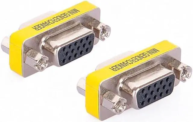 Alt view image 2 of 2 - VGA 3 row DB15 Female to DB15 D-SUB MINI Adapter 15 pin D-Sub HD SVGA MINI Gender Changer Adapter PC VGA Female Cable