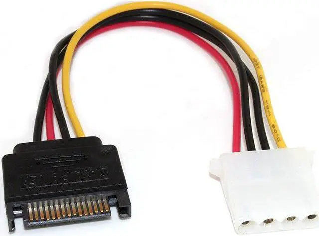 Alt view image 2 of 6 - SATA 15pin Male to IDE Big 4pin Hard Disk Drive Power Cord Connector power supply Cable 15cm