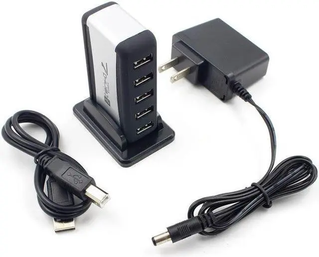 Main image of 7 Port USB 2.0 HUB High Speed USB Splitter Charger 100-240V/AC with US Plug AC Power Adapter Cable for Laptop Notebook Tablet PC