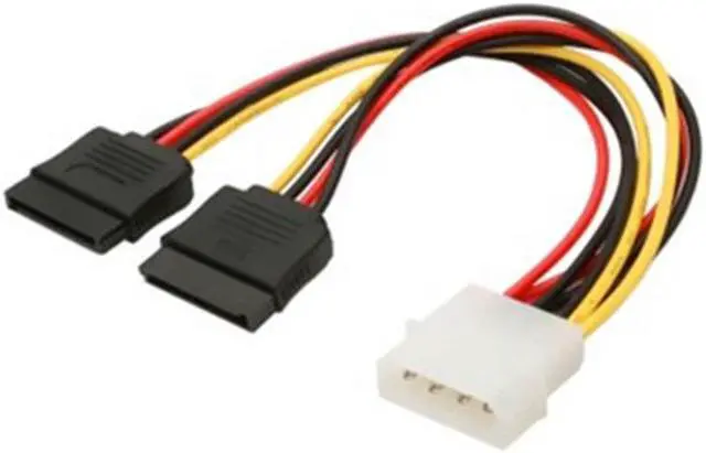 Main image of Molex To SATA Power Y Splitter Dual Hard Drive Cable Adapterr 2 Way 4 Pin IDE Molex To 2x 15 Pin Power Adapter Cable