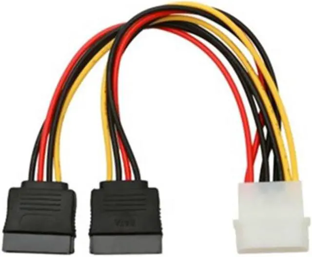 Alt view image 4 of 6 - Molex To SATA Power Y Splitter Dual Hard Drive Cable Adapterr 2 Way 4 Pin IDE Molex To 2x 15 Pin Power Adapter Cable