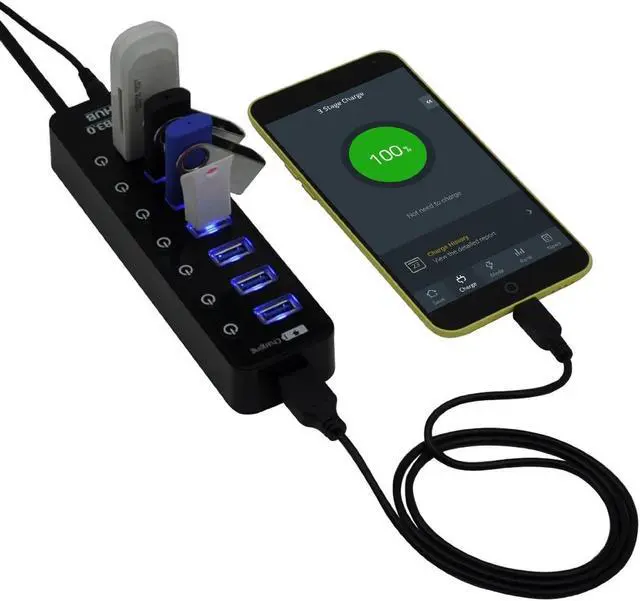 Alt view image 4 of 5 - USB 3 HUB 3.0 7 Ports with Power Charging and Switch Multiple USB Splitter Porta Panel USB3.0 USB-HUB Hab