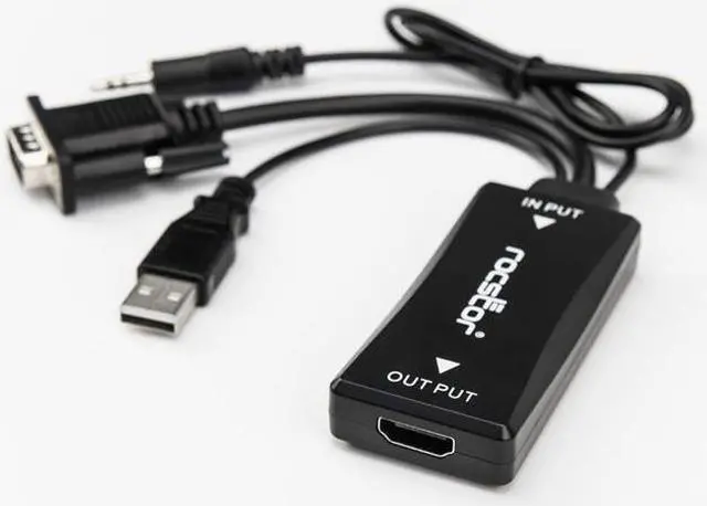 Alt view image 2 of 16 - Rocstor VGA to HDMI Adapter with USB Power & Audio