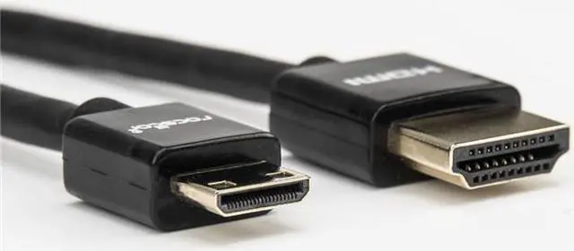 Alt view image 2 of 6 - Rocstor 6ft Slim High-Speed HDMI Cable with Ethernet - HDMI to HDMI Mini M/M