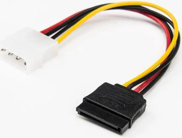 Main image of Rocstor 6in 4 Pin Molex to Left Angle SATA Power Cable Adapter