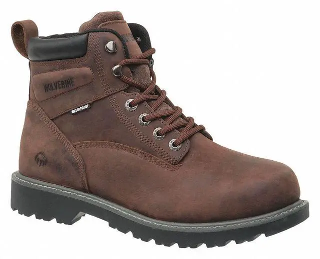 Main image of Wolverine 6" Height Men's Work Boots, Steel Toe Type, Dark Brown, Size 9M