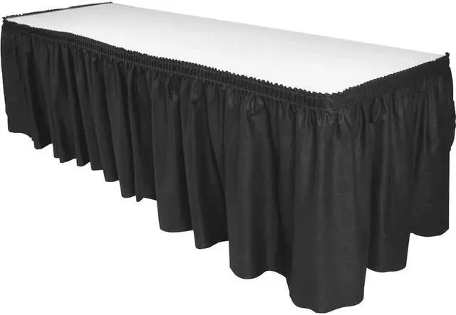 Alt view image 5 of 9 - Table Skirting Pleated Polyester 29"x14 ft. Black