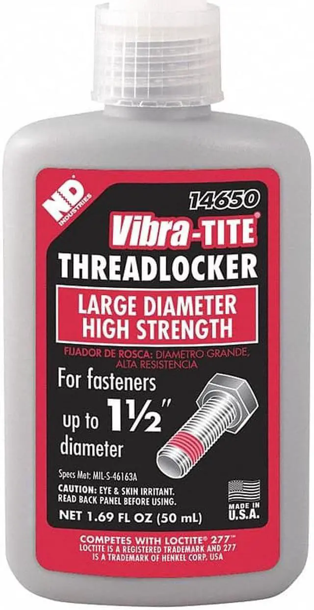 Main image of Vibra-tite 146 Series High-Strength Threadlocker, Red Liquid, 50mL Bottle 14650