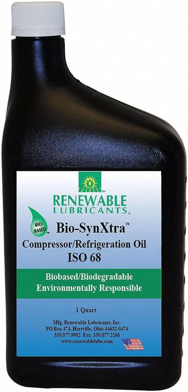 Main image of Renewable Lubricants Compressor Oil, 1 qt, Bottle  87851