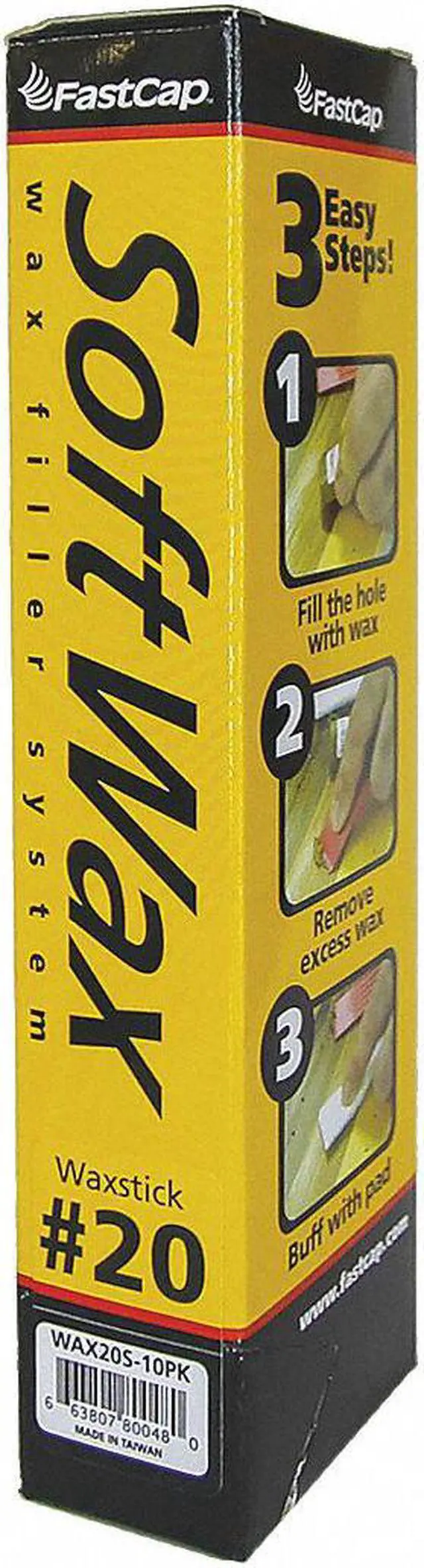 Alt view image 3 of 3 - FASTCAP WAX20S-10PK Soft Wax Filler System, 1 oz, Refill Stick, Black, Soft Wax