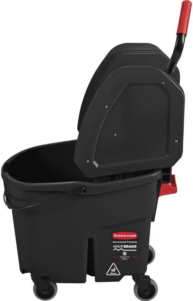 Alt view image 3 of 9 - Executive WaveBrake Down-Press Mop Bucket Black 35 Quart