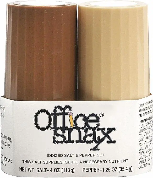Alt view image 3 of 3 - Office Snax 00057 4 oz Salt, 1.5 oz Pepper Condiment Set
