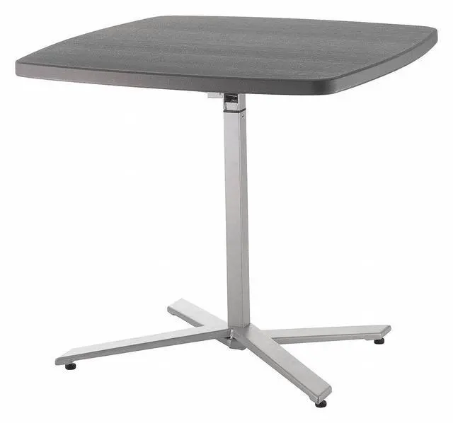 Alt view image 3 of 10 - NSP Cafe Time Adjustable-Height Table - Square - 36w x 36d x 30 to 42h - Charcoal Slate  CTT3042