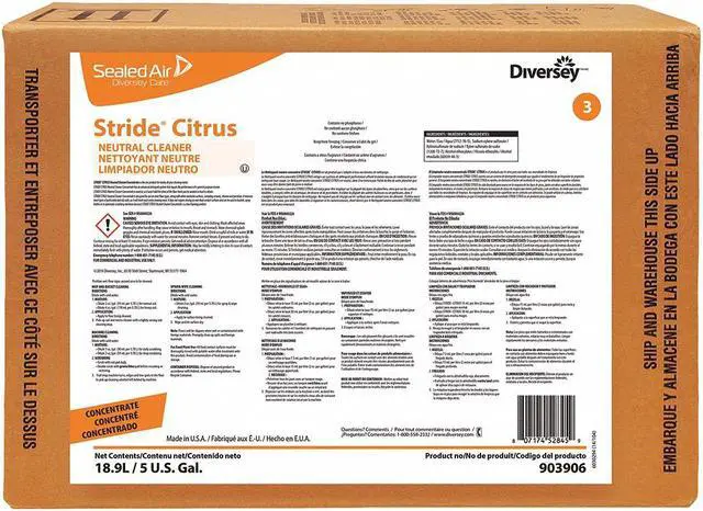 Main image of DIVERSEY 101109754 Neutral Floor Cleaner,5 gal.,Citrus