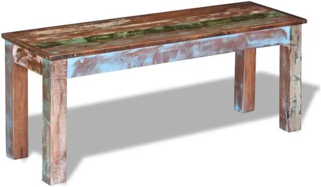 Alt view image 3 of 12 - vidaXL Bench Solid Reclaimed Wood Dining Seats Outdoor Home Hall Chair Lounge